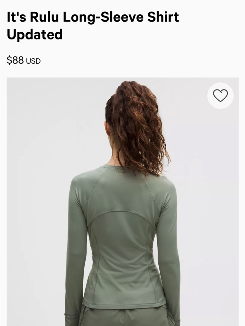 Lululemon It's Rulu Long-Sleeve Shirt Size 4 Like New - Picture 13 of 16
